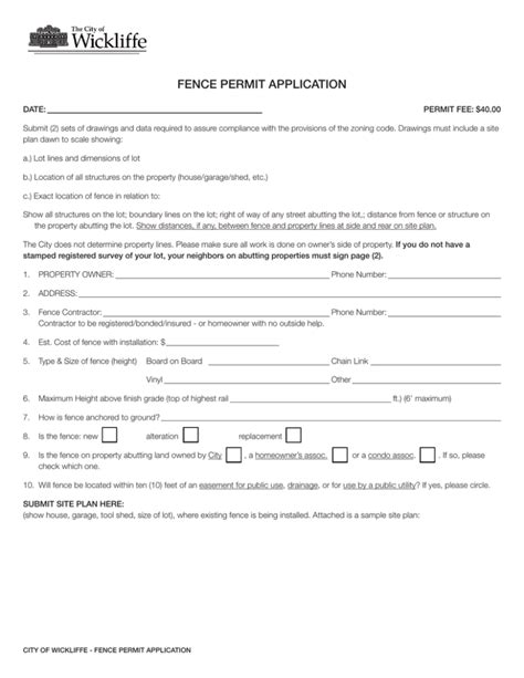 What To Include In Your Fence Permit Application